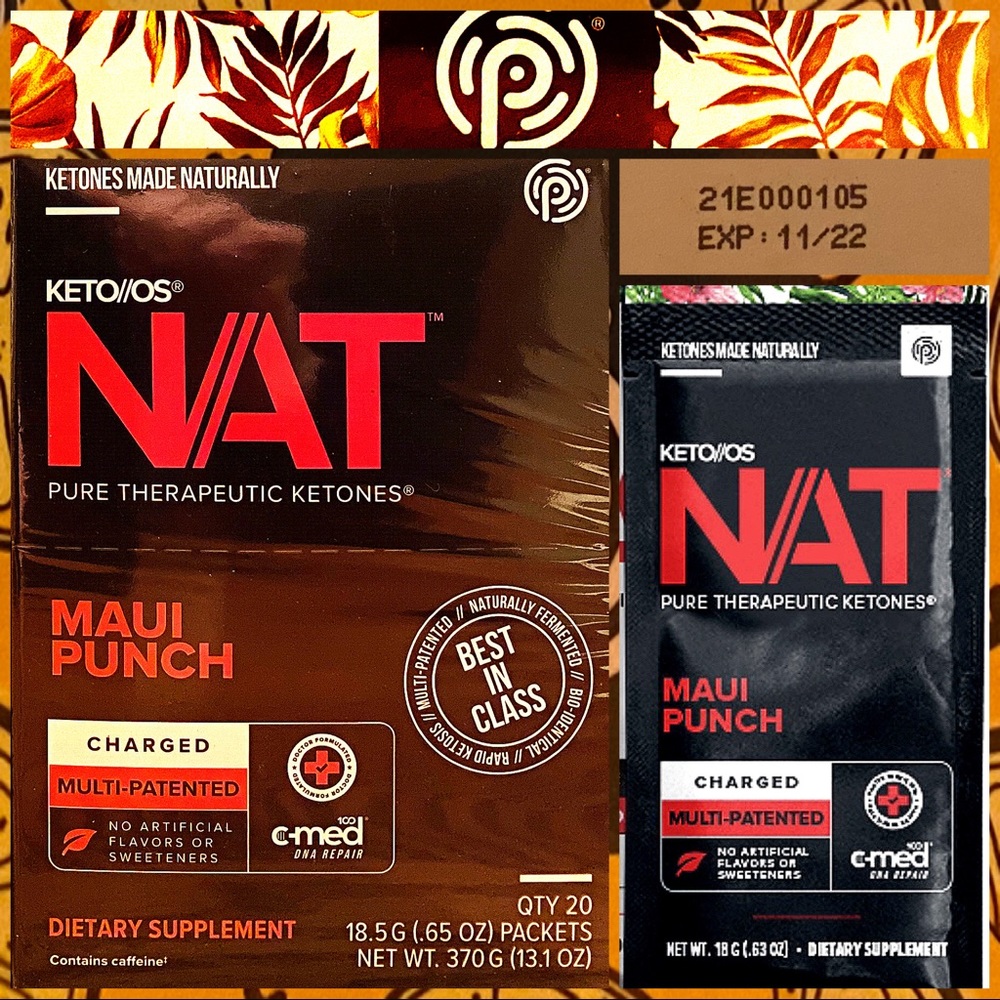 Prüvit Keto/OS NAT MAUI PUNCH KETONES NEW UNOPENED BOX CHARGED CAFFEINE